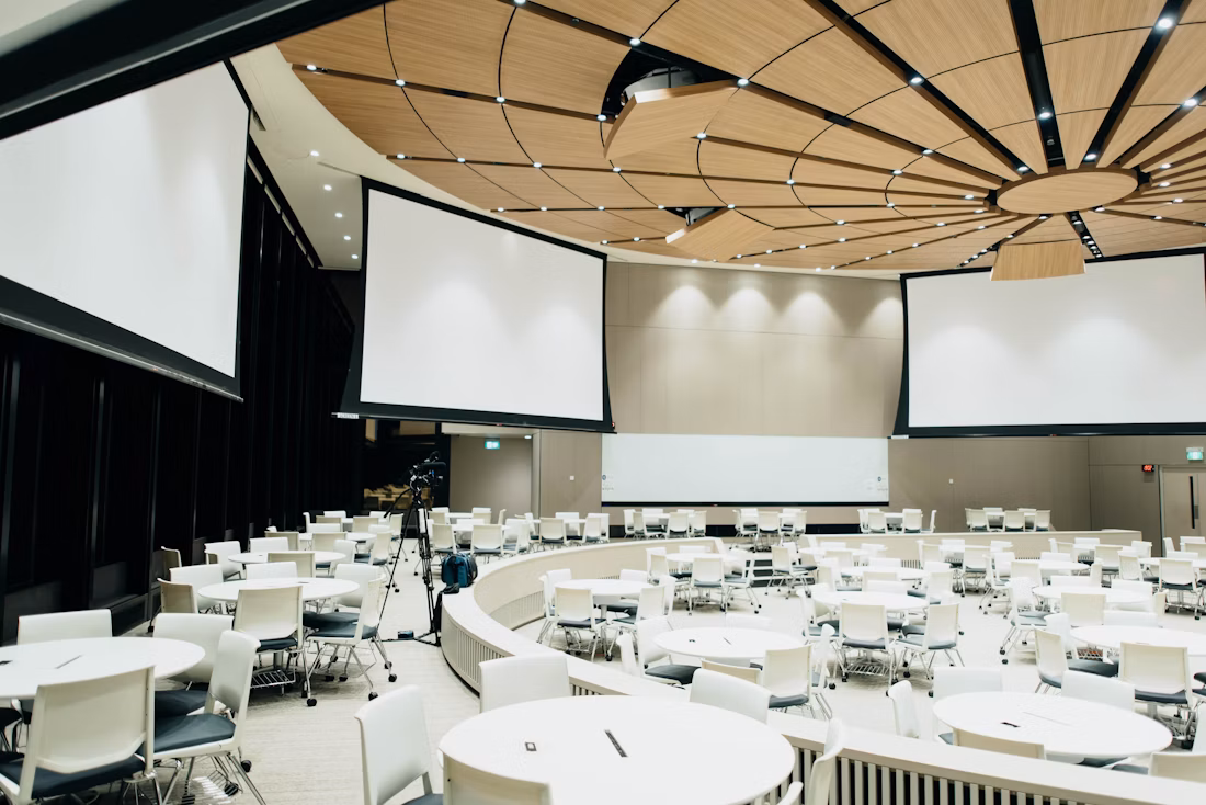 Corporate team gathering at an event